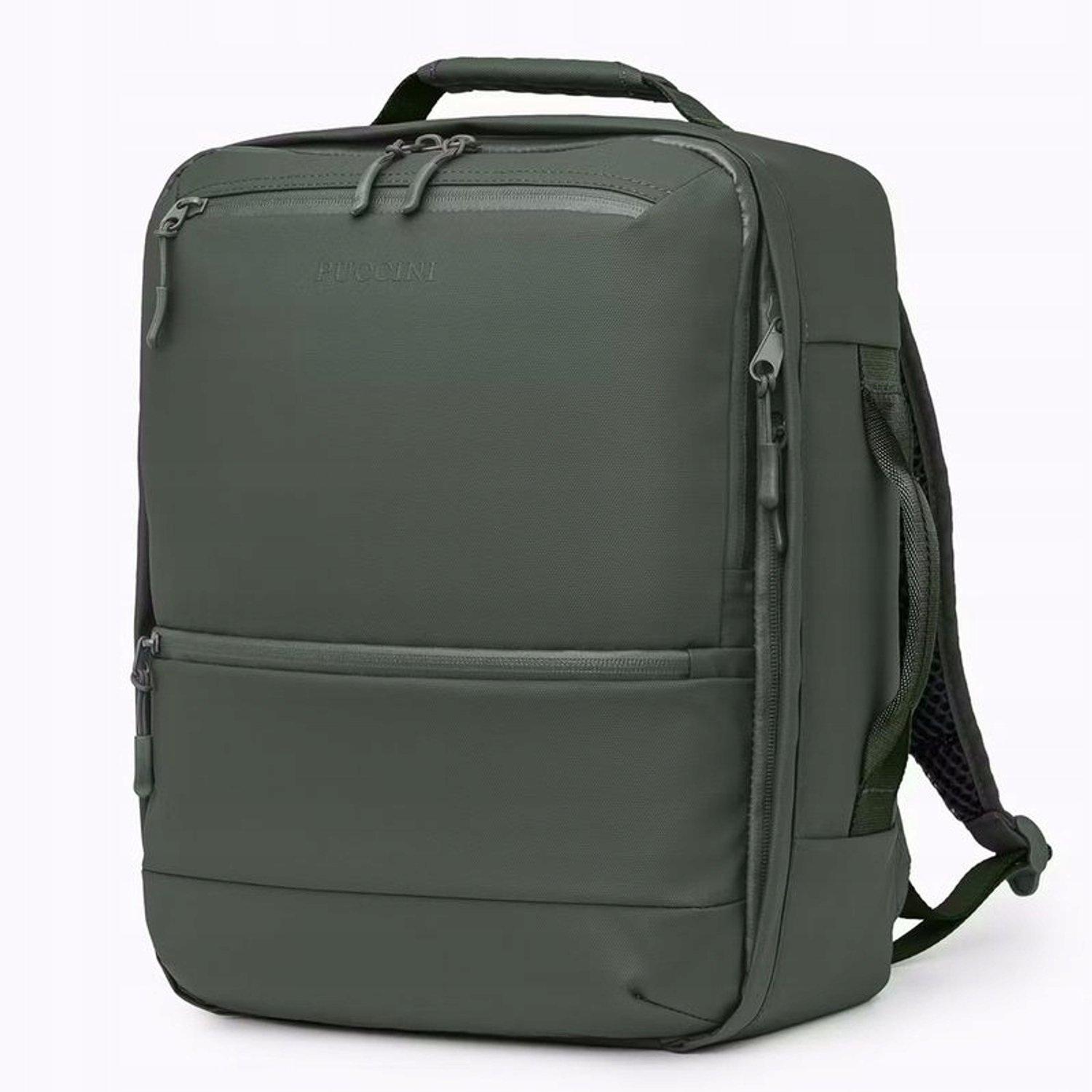 Puccini Handbagage Rugzak Laptop 40x30x18cm Donkergroen PM90361-5D