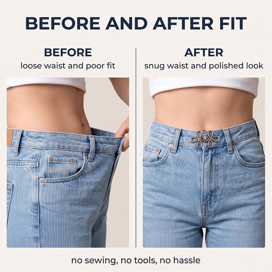 8 stuks broek strakker maken clips, broekband strakker maken, vierklaver jeansknopen zonder naaien voor broekverkleining, verstelbare taille pin voor jeans, broeken en rokken, metalen — afbeelding 2