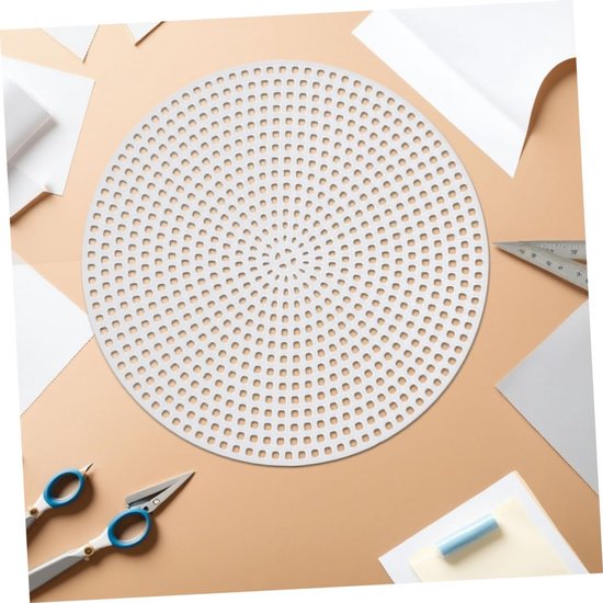 30 Stuks Ronde Plastic Mesh Canvas Vellen Wit DIY Handwerk met Nauwkeurige Rasterstructuur Herbruikbaar voor Borduren Breien Haken Projecten — afbeelding 3