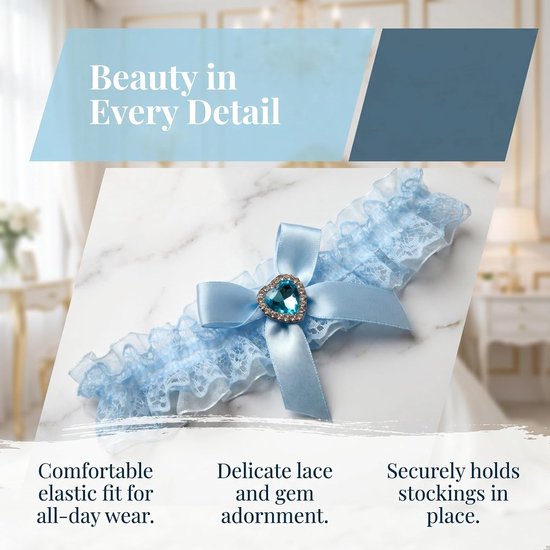 2 Stuks Elastische Bridal Leg Garters Comfortabele Verstelbare Bruidsaccessoires voor Vrouwen Antislip Wedding Garter voor Bruiloften Feestelijke Gelegenheden — afbeelding 3
