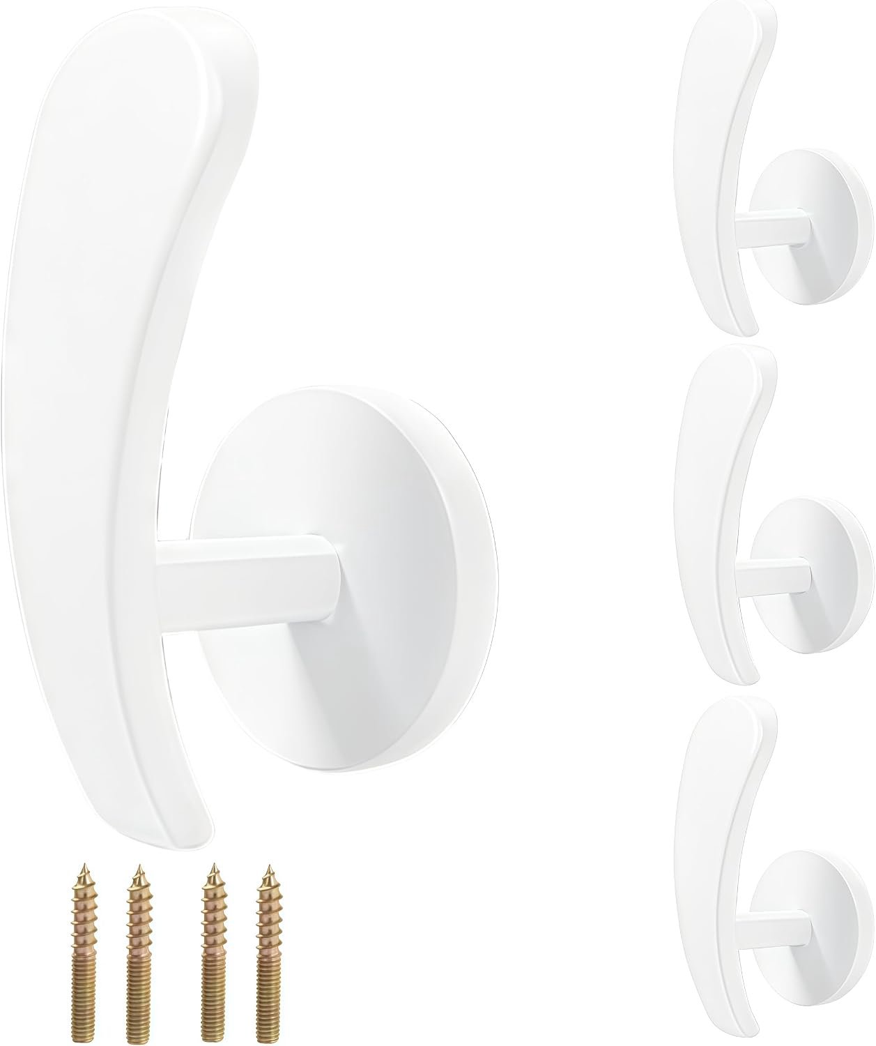 Holdbacks Venster Set Van 4 Halvemaanvormige Gordijnhaakjes Van 15cm Wit