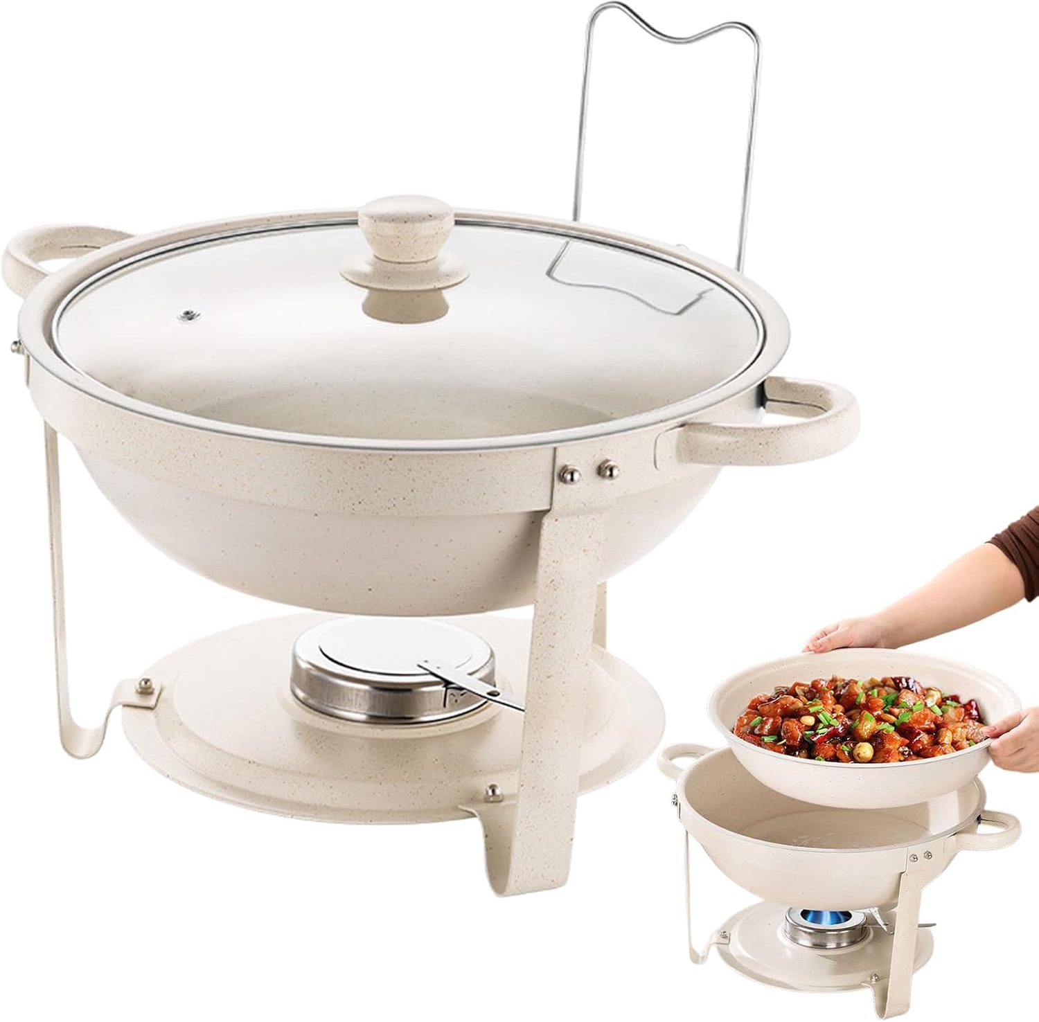 Buffet Chafing Dish - Speisenverwarming Serveerhouder 35 x 35 x 14 cm 1800 G, Catering Warmhouder | Party Bruiloft Bank Serveersysteem voor Buffet Tisch Restaurant Feier Veranstalking