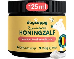 125 ml - Honingzalf voor Honden - 100% Natuurlijk - Vrij van Vaseline & Paraffine - Met Biologische Honing & Plantaardige Oliën - Natuurlijke Verzorging bij Ruwe of Schrale plekjes & Gevoelige Huidzones - Wondzalf - Veilig bij Likken
