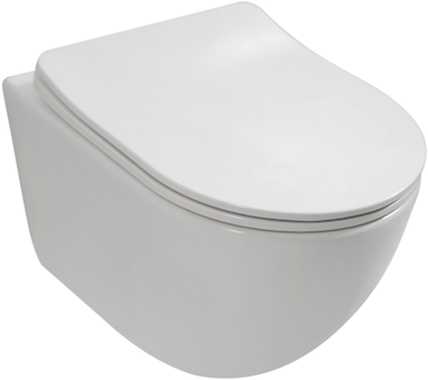 Ravius 48 - Glans wit - Toiletpot met zitting