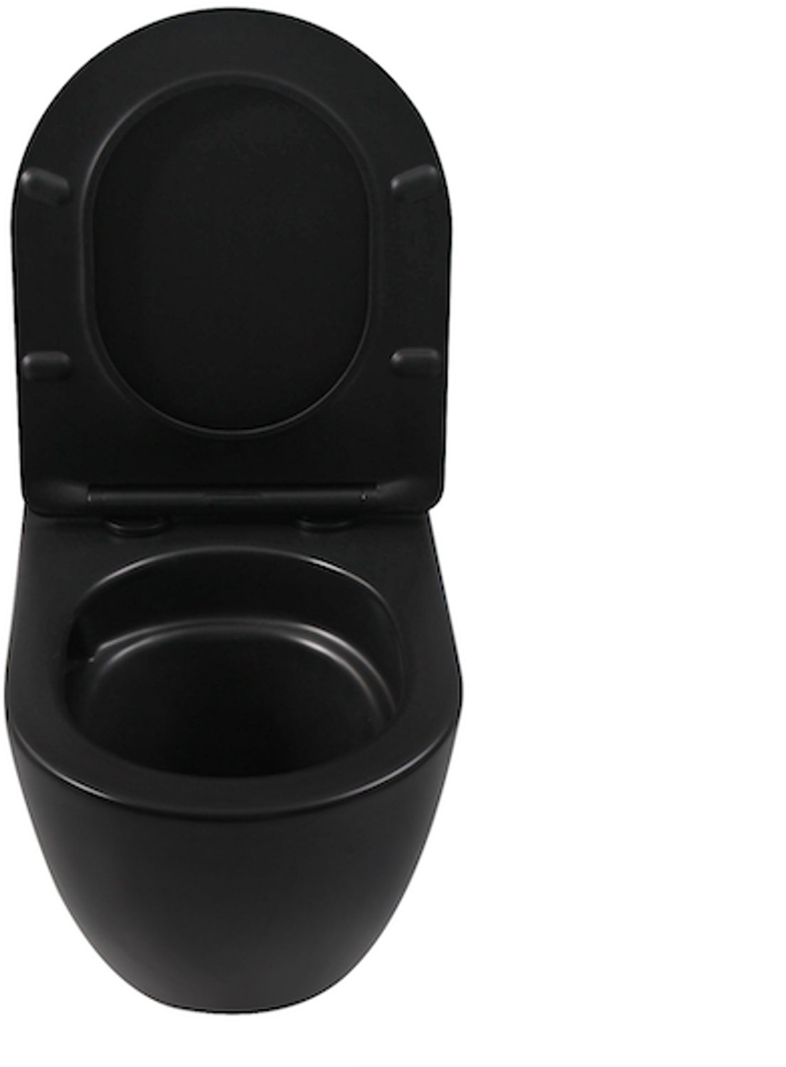 Ravius 48 - Mat zwart - Toiletpot met zitting