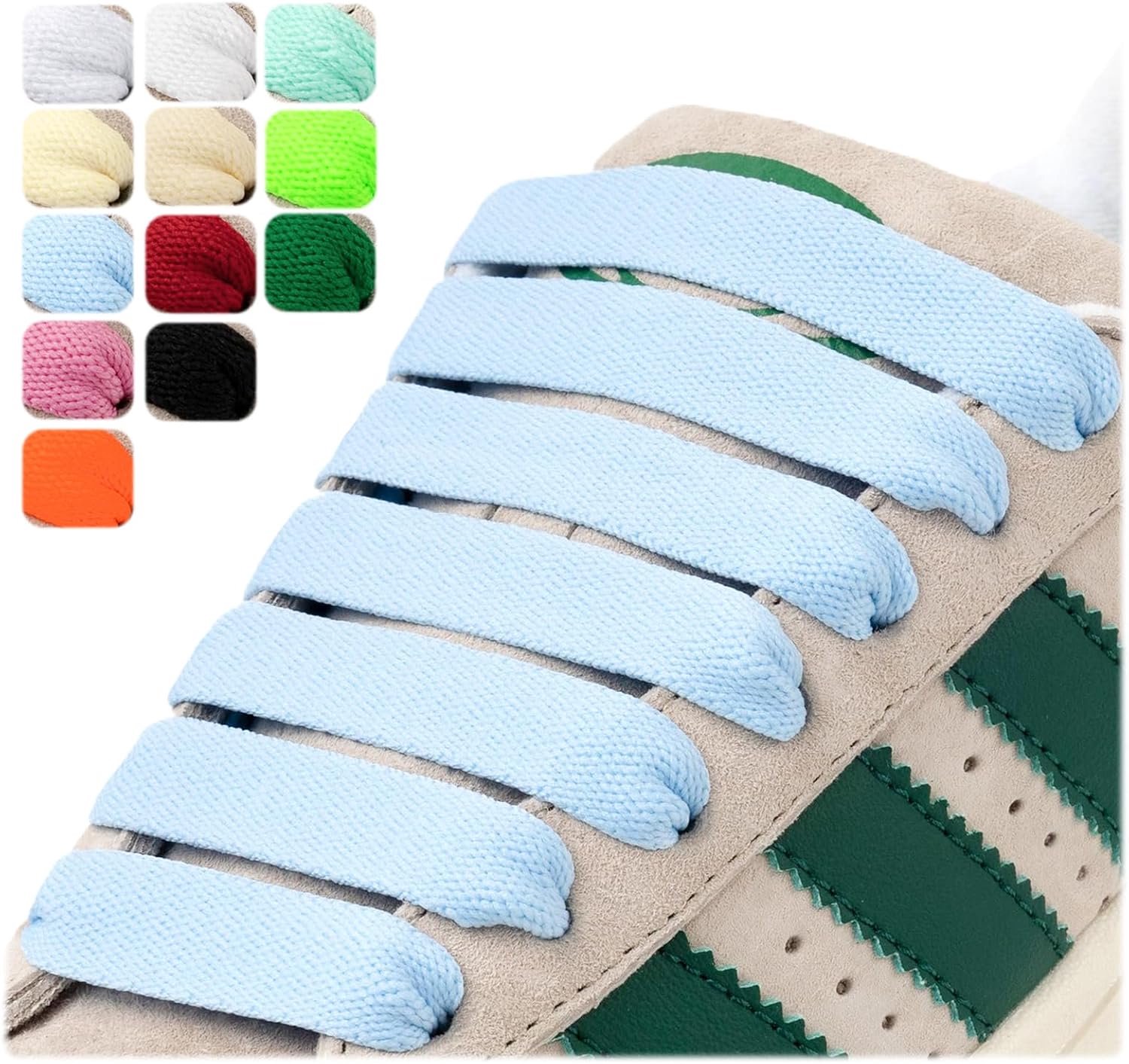 2 paar platte schoenveters, 15 mm breed, vervangende, scheurvaste veters voor sportschoenen en sneakers