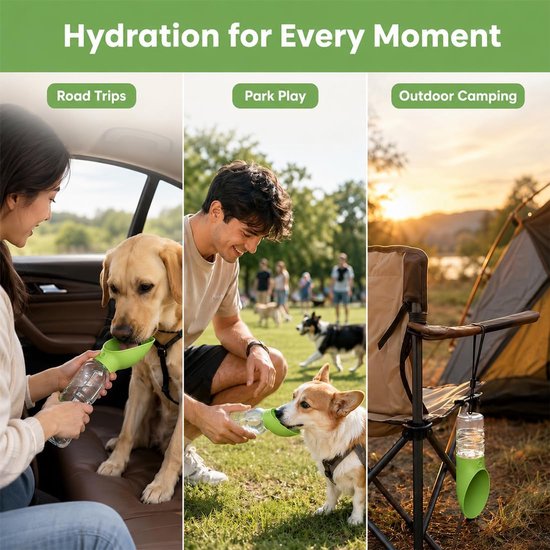 2 stuks draagbare drinkfles voor honden 800 ml, waterfles met geïntegreerde drinkbak voor wandelingen, trektochten,kleine honden, katten en uitstapjes — afbeelding 2