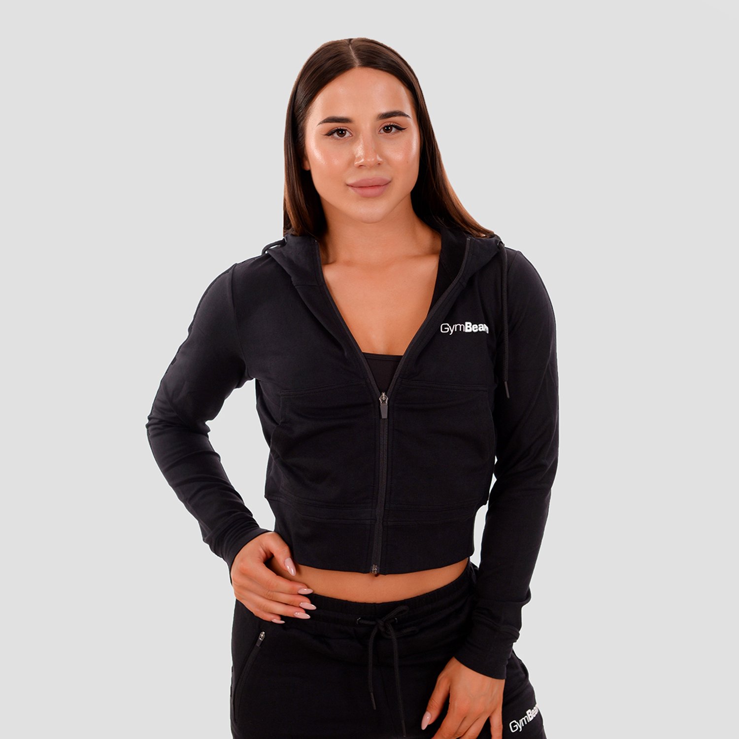 GymBeam TRN Zip-Up Hoodie Zwart voor dames S