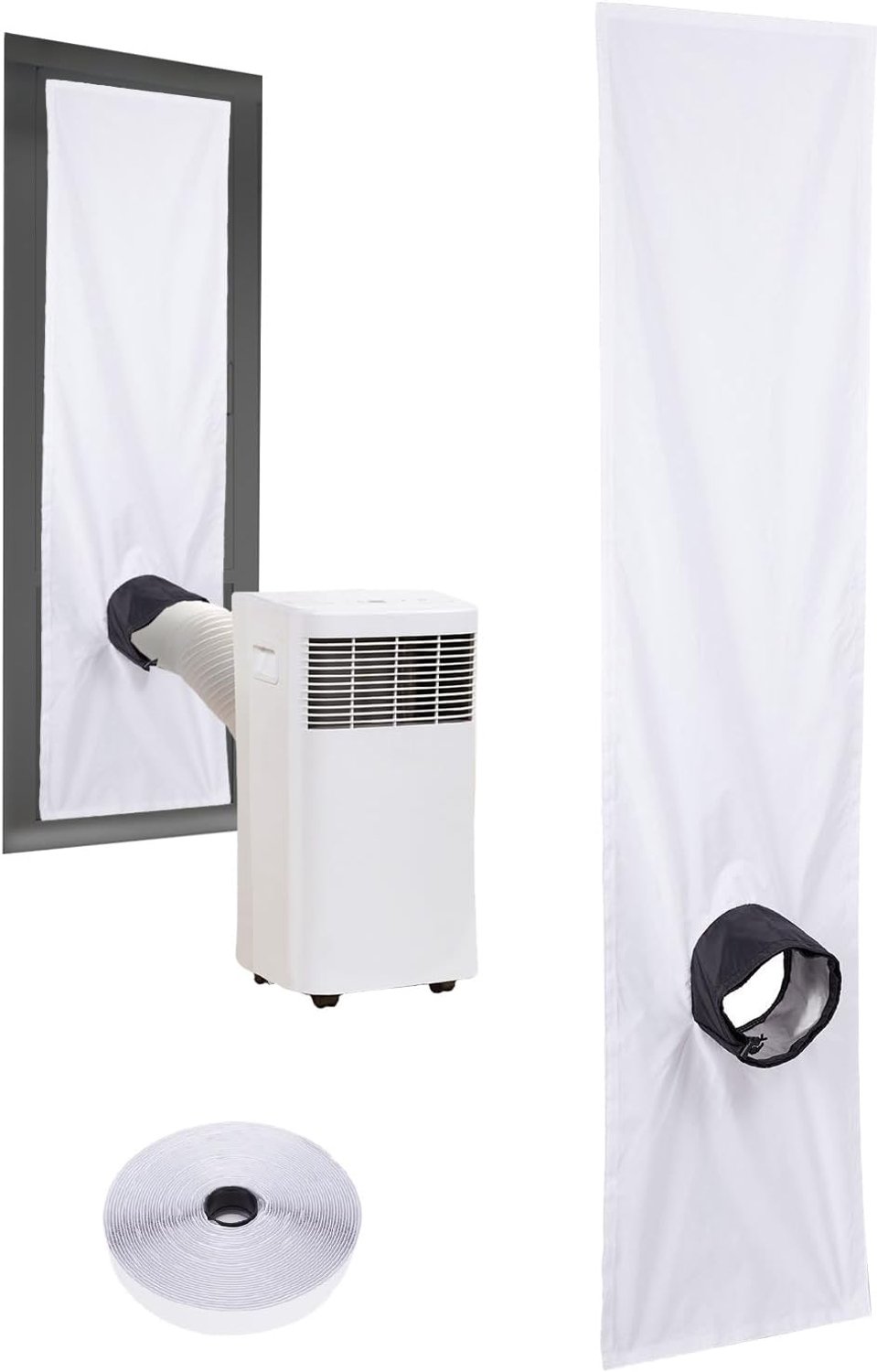 Airconditioner raamafdichting - Koeling tochtblokkerstrip 300 cm, deurkozijnisolatie 285 g | Weerbescherming Energiebehoud Luchtstroomregelbarrière, Polyester Ventilatieruimte Isolatie Guard Shield