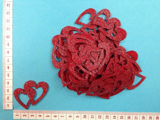 Petra's Knutsel-News Strooiartikel, Fliz, wijnrood, 18 x 12 x 3 cm, 50 stuks — afbeelding 2