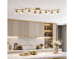 Bojim Gouden Plafondspot 8 Voudig, Draaibare Plafondlamp GU10 Spots, LED Plafondverlichting voor Keuken en Slaapkamer, Moderne Spotlamp, Zonder Lichtbron