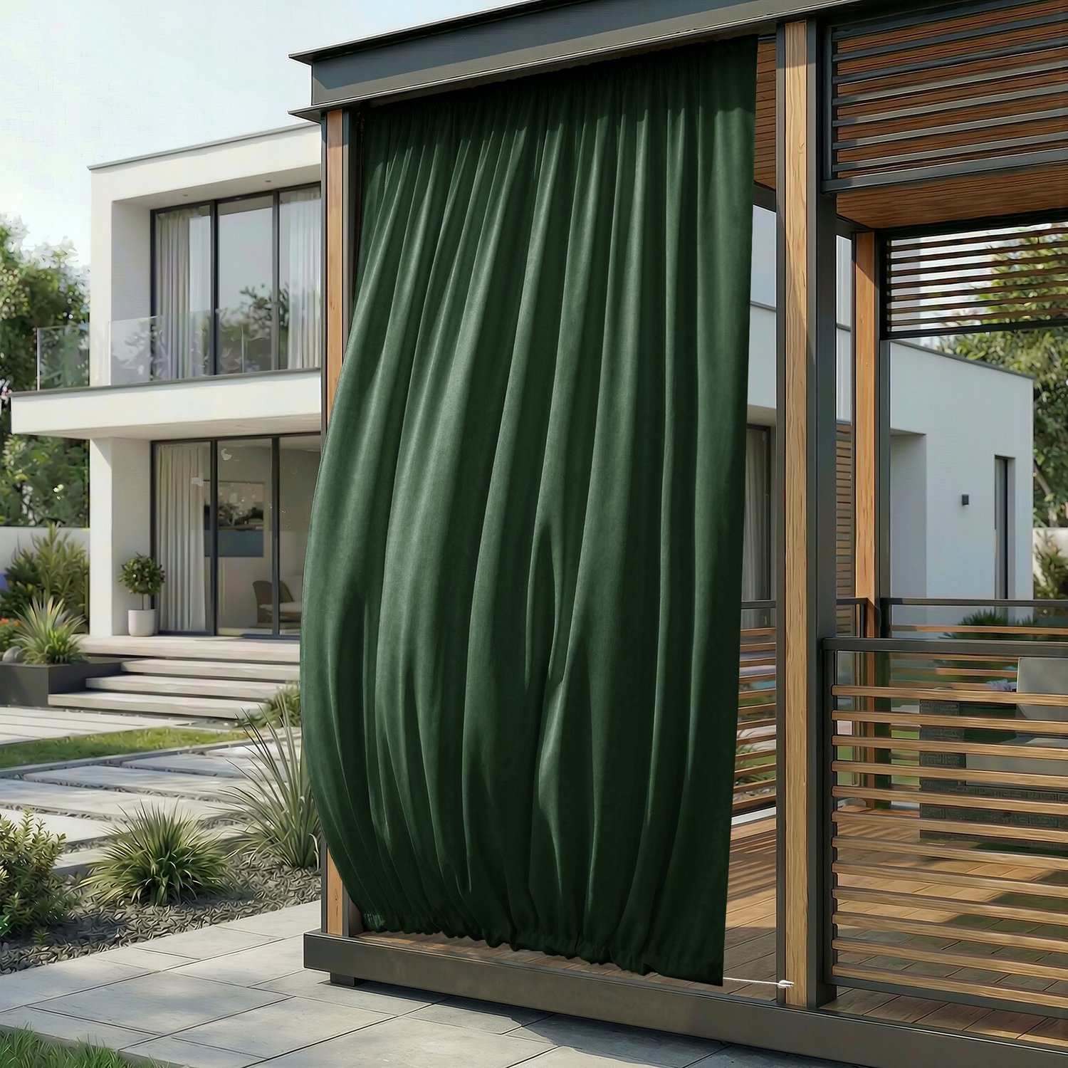 FILUMI Tuindoek Linnenlook Waterdicht Groen 155x210 cm