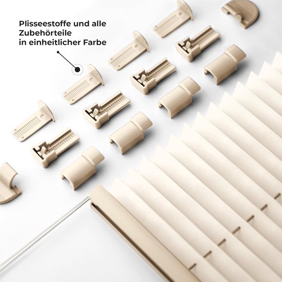 Sonello Plisségordijn Zonder Boren 100x100 cm Plissé Klemmfix Crèmewit — afbeelding 4