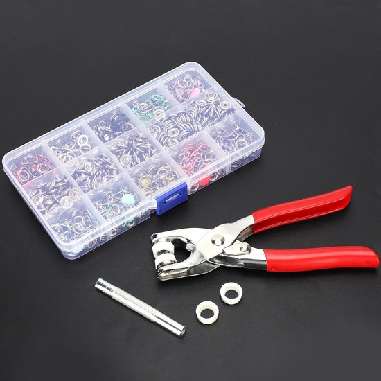 804 stuks drukknopen kit naaiknop ponsmachine handperstang gereedschap 9,5 mm 10 kleuren messing drukknopen voor kleding doe-het-zelf ambachten naaibenodigdheden — afbeelding 2