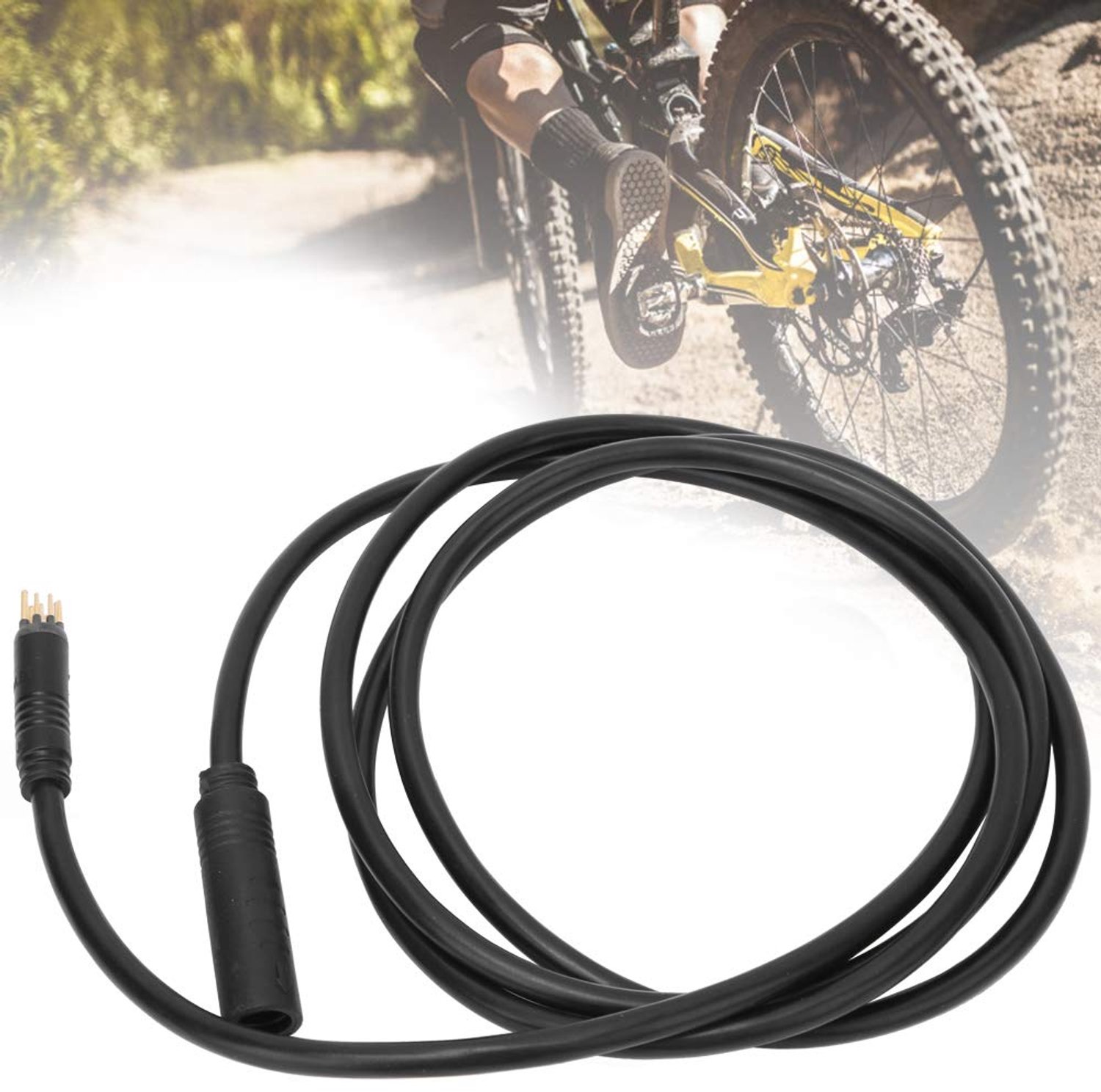 Motorverlengkabel, Elektrische Fietskabel, Duurzame 9-pins Elektrische Wielmotor voor Elektrische Fiets Vrouwelijke Naar Mannelijke Kabel Elektrische Fietsaccessoire (1,5 plat