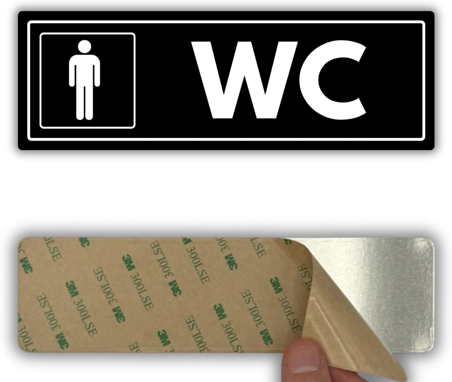 Herentoilet Bord - 7,5x23 cm - Acryl - Pictogram Mannen Toiletdeur