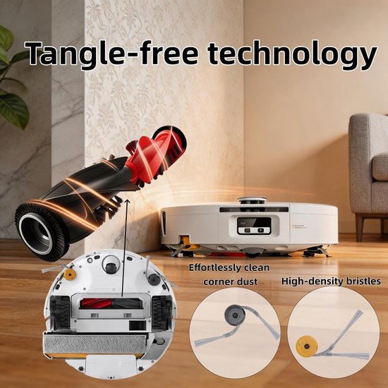 Vervangende onderdelen voor Roborock Saros 20 Flow/P30 Pro robotstofzuigeraccessoireset inclusief 1 hoofdborstel, 2 roldweil, 6 zijborstels, 4 filters, 6 stofzakken, 2 — afbeelding 3