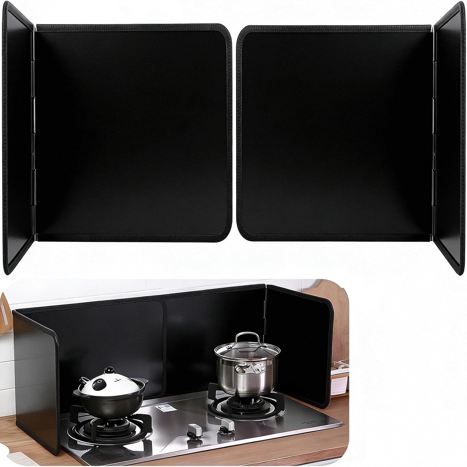 Vouwbare spatwand voor de keuken van roestvrij staal, zonder boren, verstelbaar en 30 cm breed, ideaal voor het beschermen van de achterwand van het fornuis tegen spatten en vuil.
