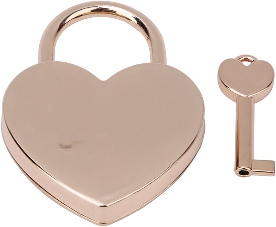 Vintage hangslot-set met sleutel, duurzame metalen knutselaccessoires voor sieradendoosje en bagage, zilver, 1 set (roségoud) — afbeelding 4