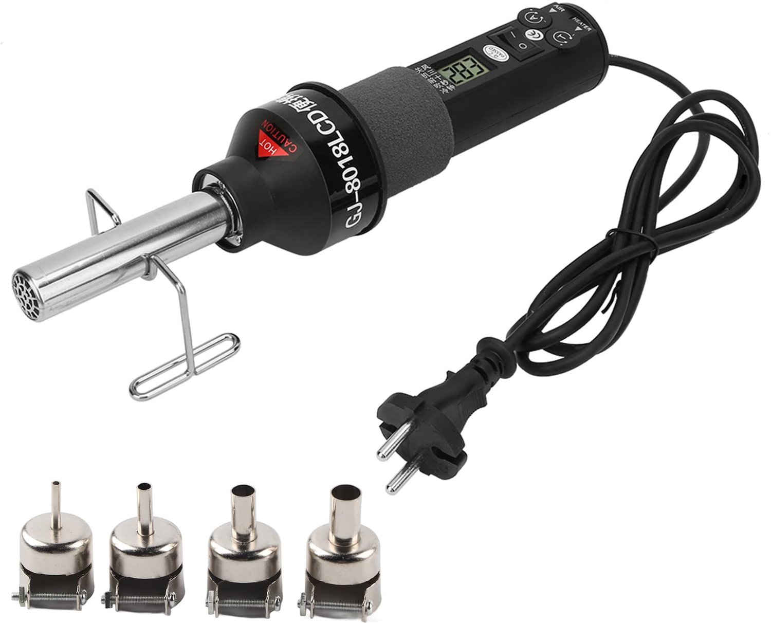 Heteluchtpistool - 450W - LCD Display - 4 Sproeiers