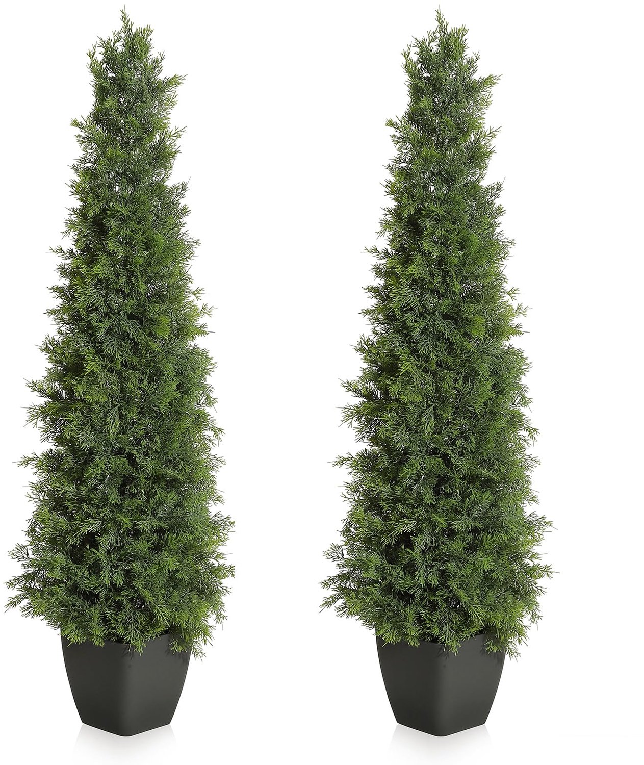 Triumpunpre 120cm UV-bestendige kunstceder topiary set – Kunstcipres planten voor huis- en buitendecoratie – Onderhoudsvrije groenblijvende struiken – In pot voor portiek, kerst en jaarrond gebruik – Meerdere maten