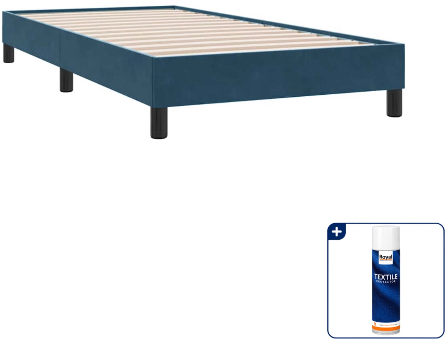 vidaXL bedframe 90 x 220 cm - fluweel - donkerblauw - Inclusief textielbeschermer 500 ml