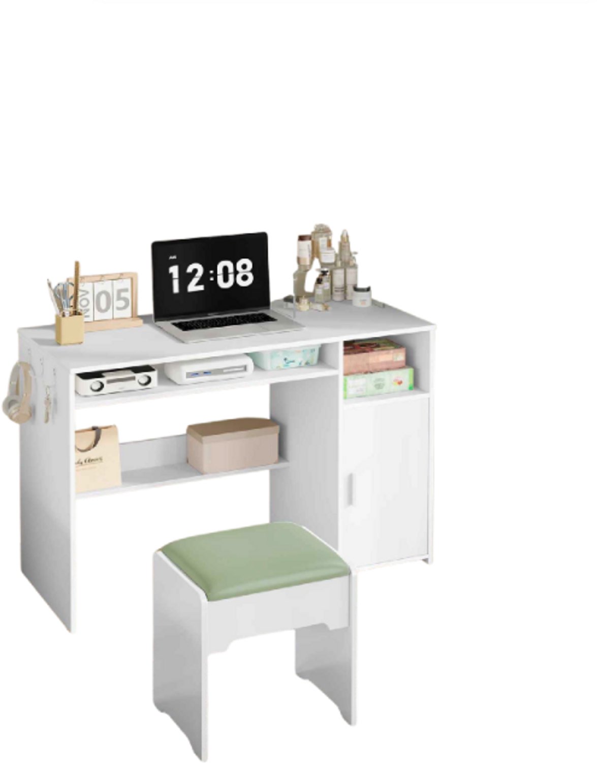 NextNovaDeals Computerbureau met 1 Deur - Modern Bureau met Minimalistisch Design - Kantoortafel voor Studeerkamer en Kantoor Zwart