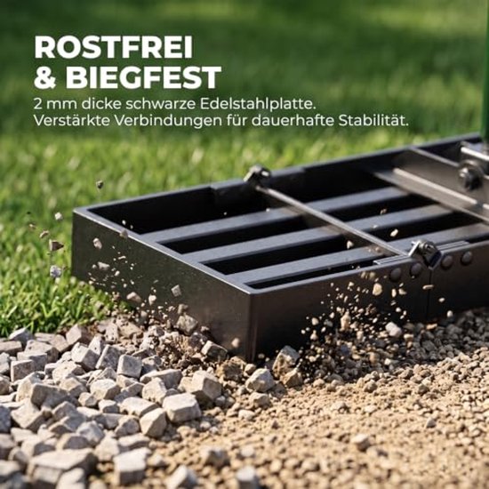 Gazonrakel met Verstelbare Steel 75 x 25 cm — afbeelding 4