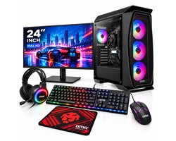 GMR Frost Game PC Set – AMD Ryzen 5 5600G – Radeon Vega 7 – 16GB RAM – 500GB SSD – 24 Inch Full HD Monitor – RGB Gaming Toetsenbord, Muis, Headset & Muismat – Windows 11 Pro