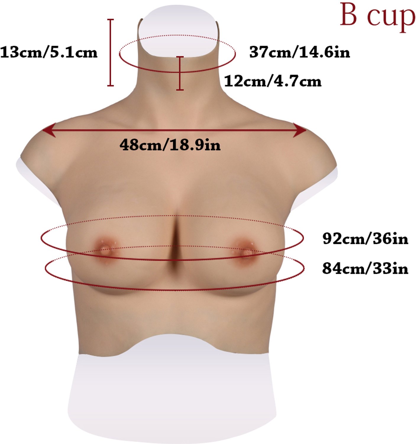 Siliconen Borsten- plus size L XL Borstprothese-Nep borsten- B cup- Cosplay- Travestie-Transgender-Crossdresser-Travestiet-100% siliconen-Breastplate- Oil Free- Non sticky-