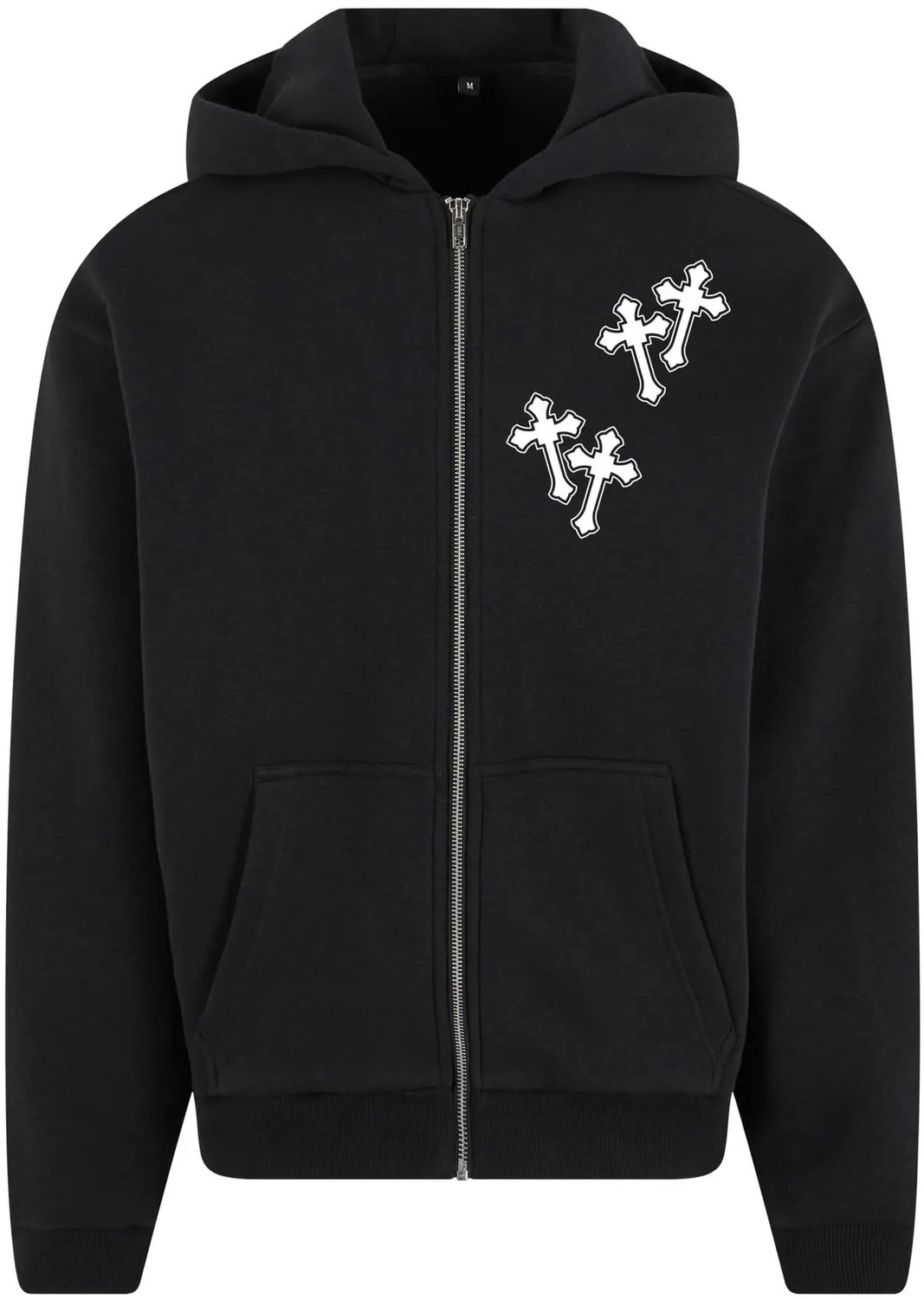 Hooded sweatshirt met rits Mister Tee Mary Cross Fluffy Zwart