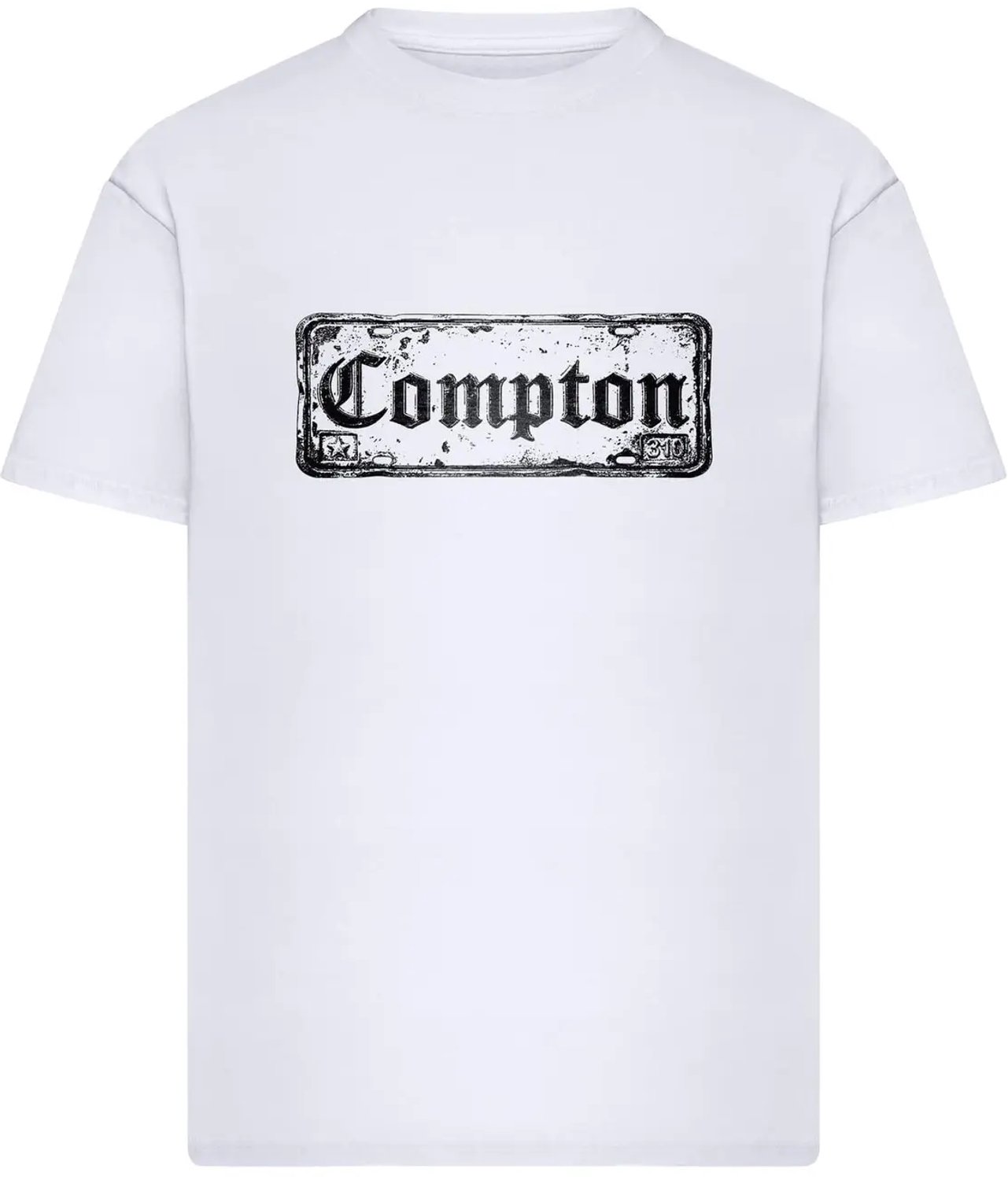 Oversized T-shirt Mister Tee Compton License Plate Wit