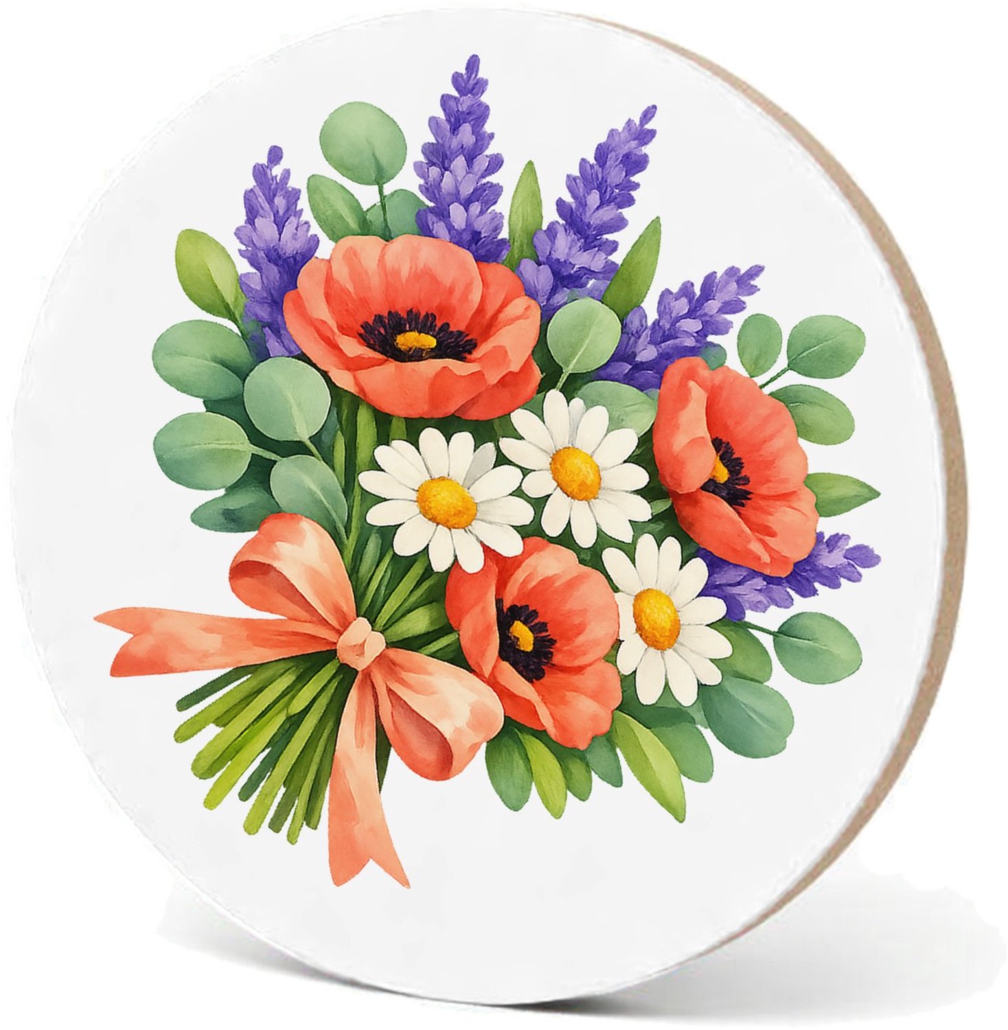 Mr Cadeautjes MDF fotolijst - design Aquarel wilde bloemen boeket | cadeau Wit