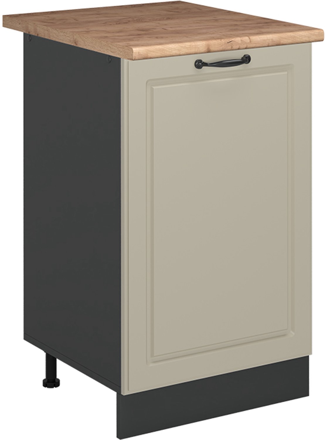 Vicco Keukenonderkast R-Line, Zand landelijk/Antraciet, 50 cm goudkleurig eiken werkblad