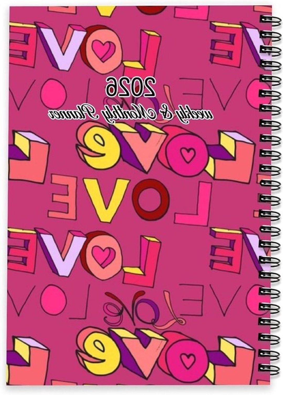 Valentines Romantische Liefde 2026 Planner Dagboek A5 - Takenlijst Notebook Persoonlijke Organisator Dames Dagboek 2026/Planner voor Huishoudelijke Week Om Maandelijks Jaar Te Bekijken Met Stippellijn