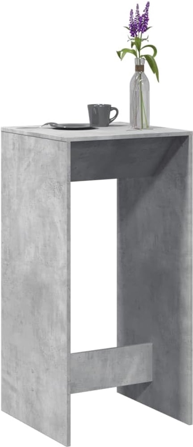 Bartafel, houtmateriaal, in betongrijs, 51 x 50 x 103,5 cm, compacte hoge tafel voor keuken en woonkamer