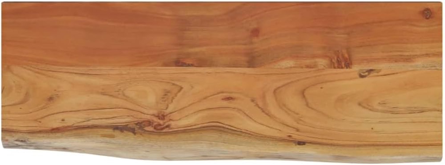 Wandplank van massief acaciahout 70 x 30 x 2,5 cm met rand