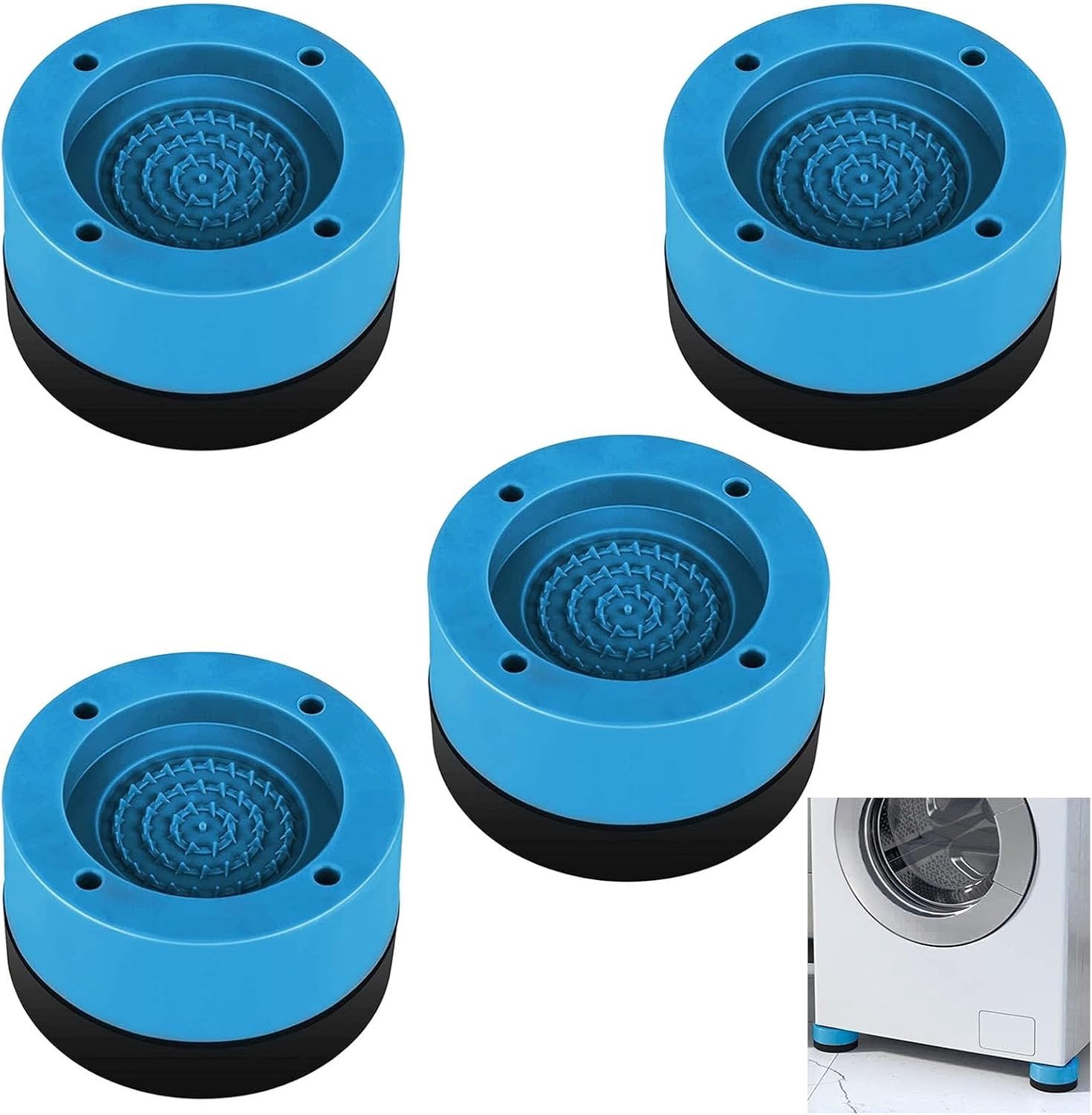 Antislip wasmachine voetpads, set van 4, rubberen demping, geschikt voor verschillende vloertypes en voorkomt krassen