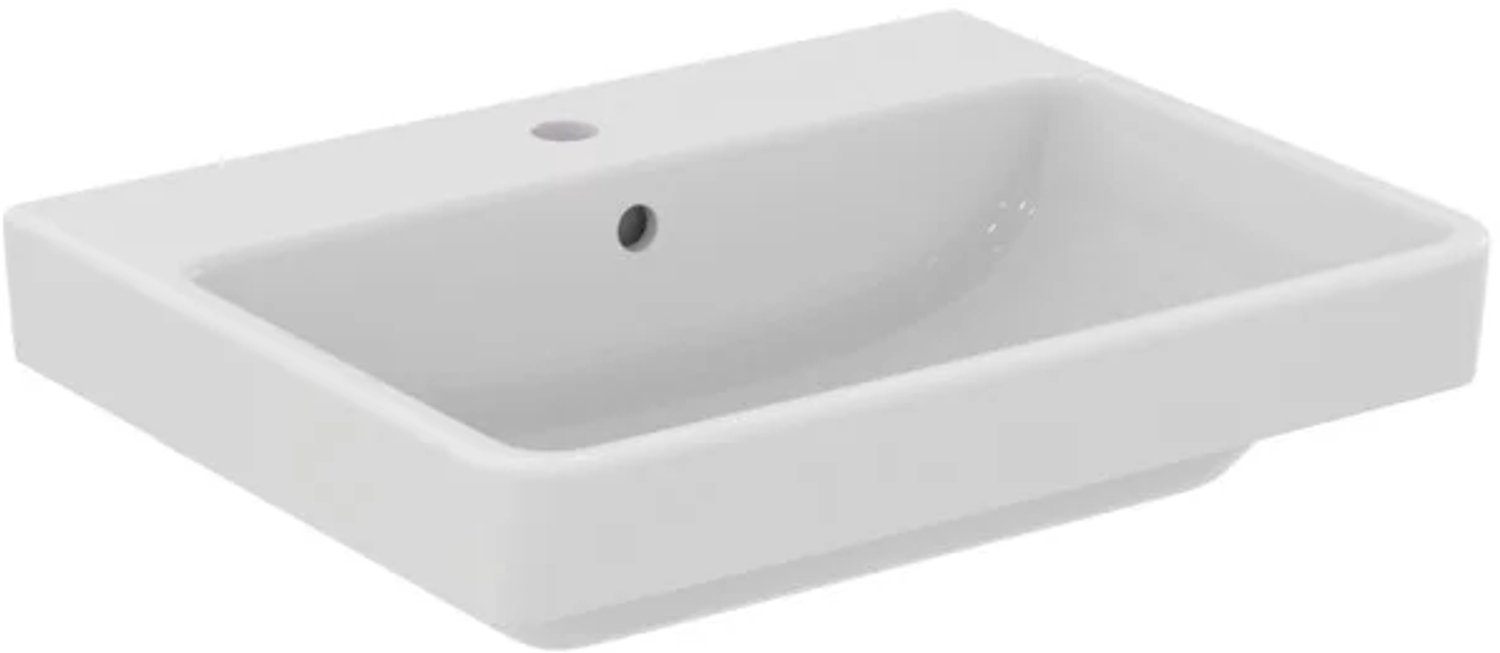 Ideal Standard wastafel i.life B 1 kraangat met overloop 600x475x170mm wit, T685101