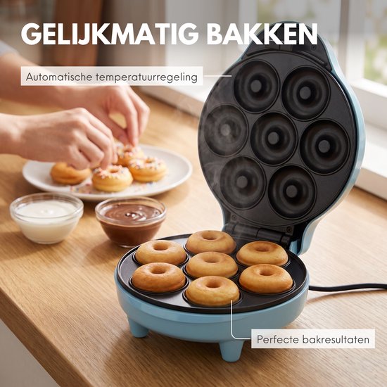 COOK-IT Donutmaker – Donut Maker voor 7 Donuts – 750W – Anti-aanbaklaag – Cool-Touch Handvat — afbeelding 4