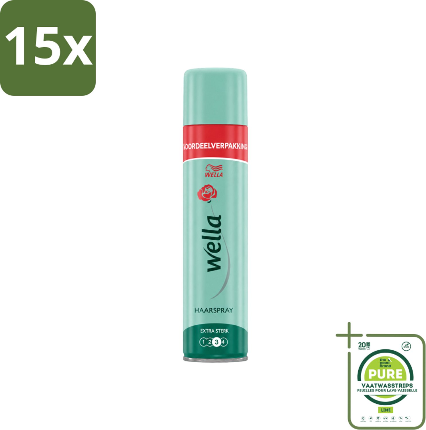 15 x Wella – Forte – Haarspray Extra Strong - 400 ml - Grootverpakking - Vaatwasstrips - Haarspray - Extra Sterke Fixatie - Natuurlijke Flexibiliteit - UV Bescherming - Haartypen