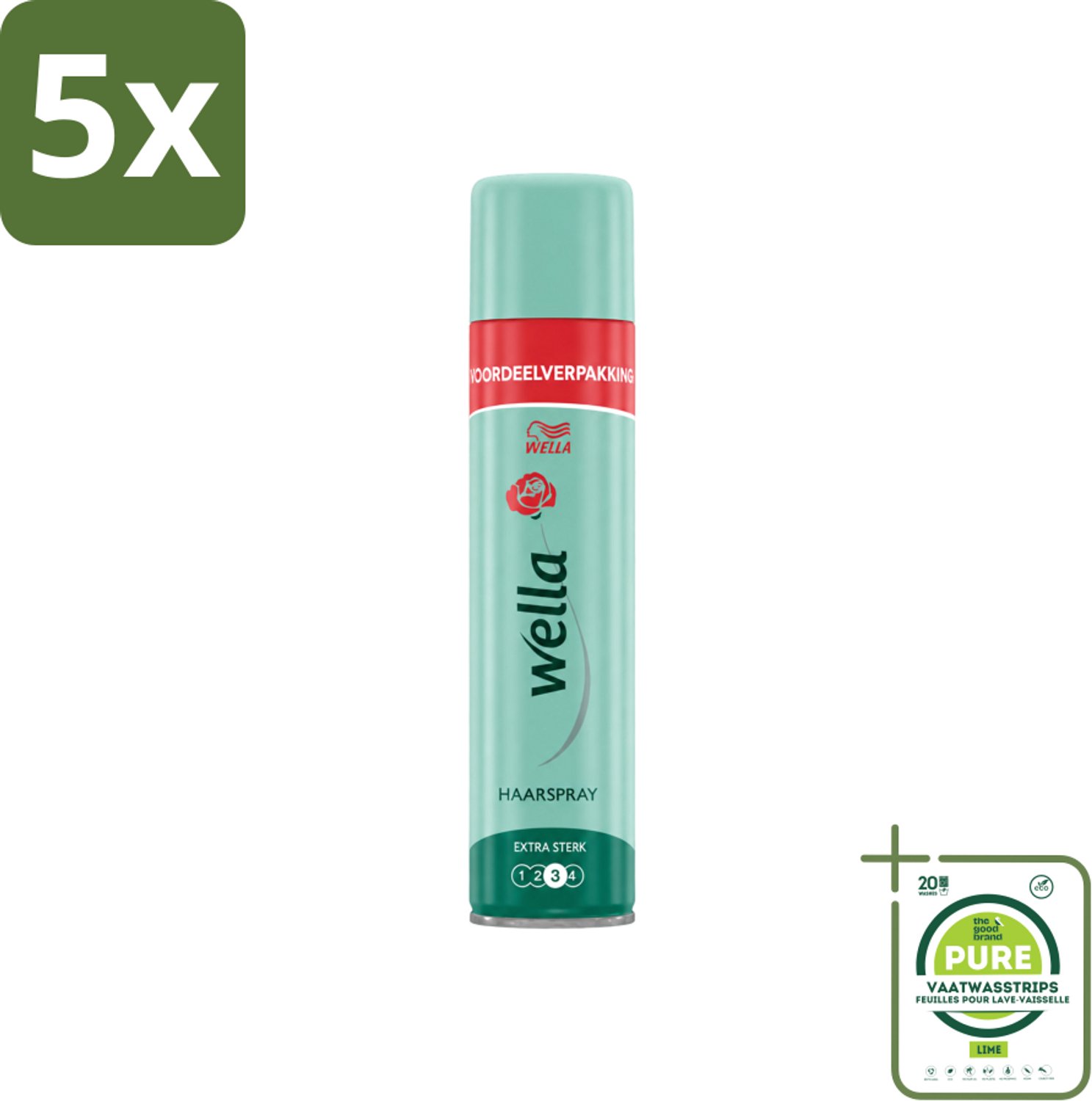 5 x Wella – Forte – Haarspray Extra Strong - 400 ml - Grootverpakking - Vaatwasstrips - Haarspray - Extra Sterke Fixatie - Natuurlijke Flexibiliteit - UV Bescherming - Haartypen