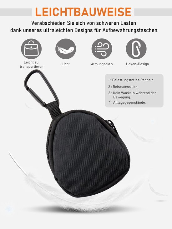 Draagtas voor Cambridge audio Melomania A100/TOZO NC20 Pro, draadloze hoofdtelefoon, EVA-opbergtas, schokbestendig, krasbestendig, eenvoudig te bedienen en te dragen, zwart — afbeelding 4