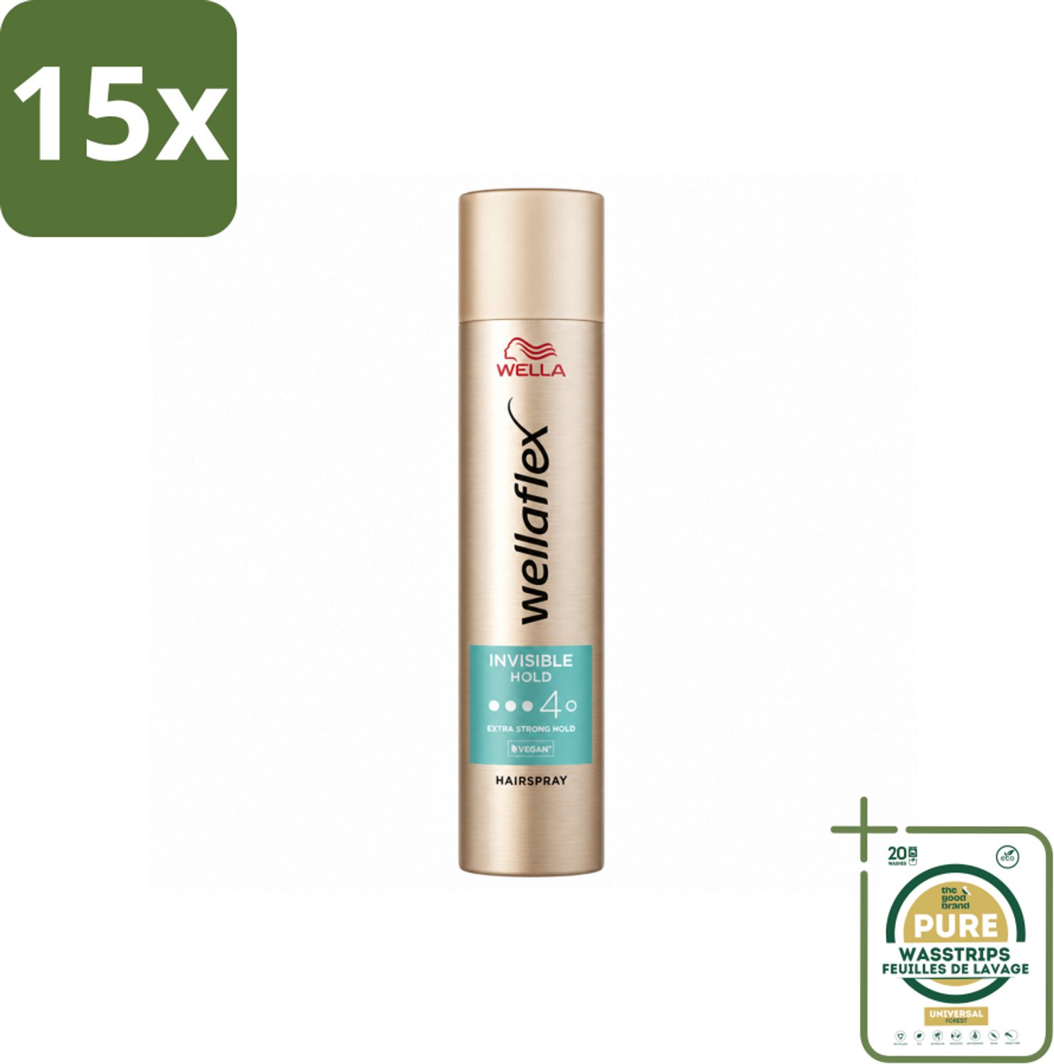 15 x Wella – Flex Invisible Hold – Haarspray Extra Strong – 250 ml - Wasstrips - Haarspray - Haartype - Haarfixatie - Haarbehandeling - Haarbescherming
