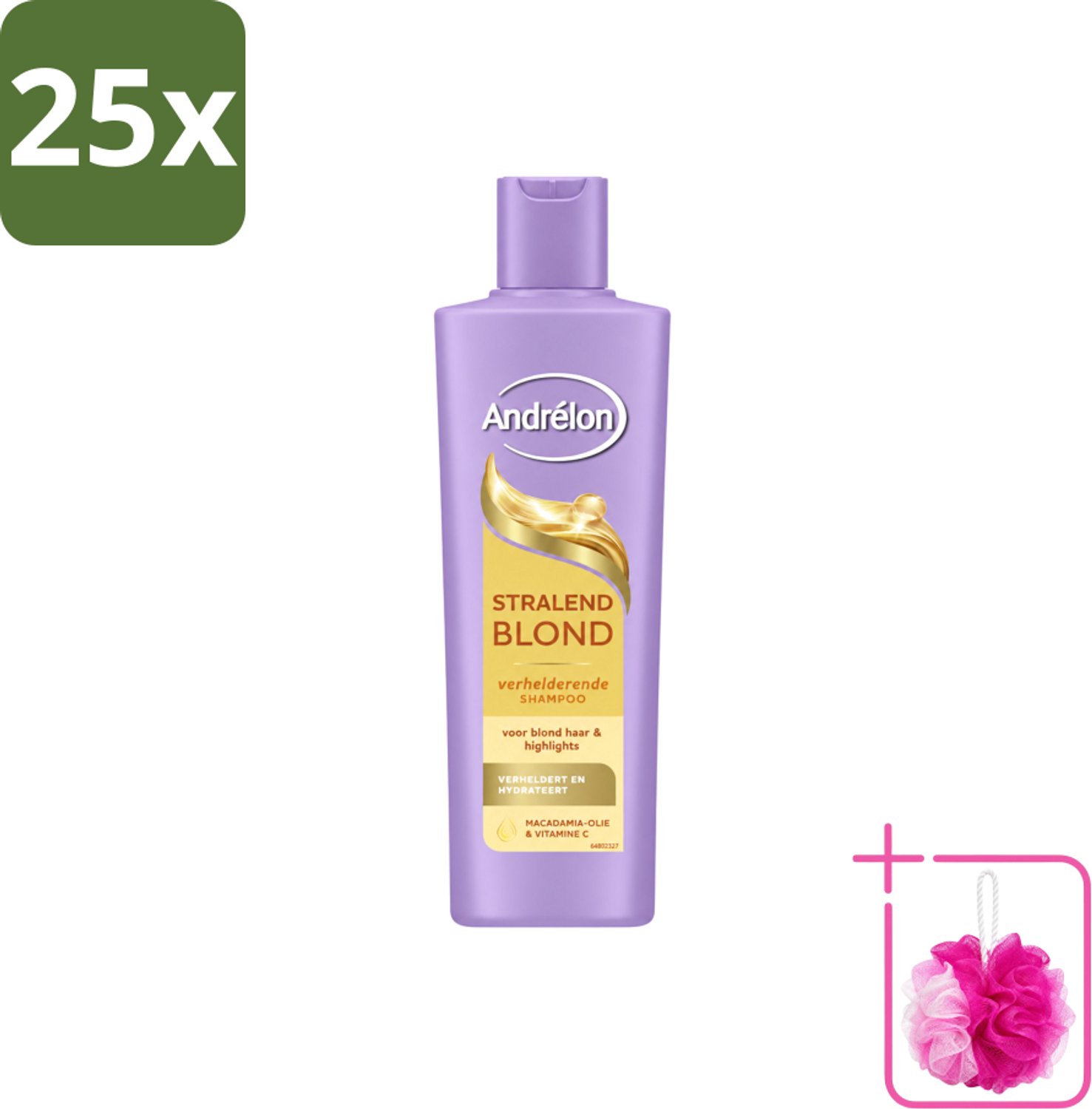 25 x Andrélon – Shampoo – Stralend Blond – 250 ml - Bulkverpakking - Blond haar - Douchemop - Glans