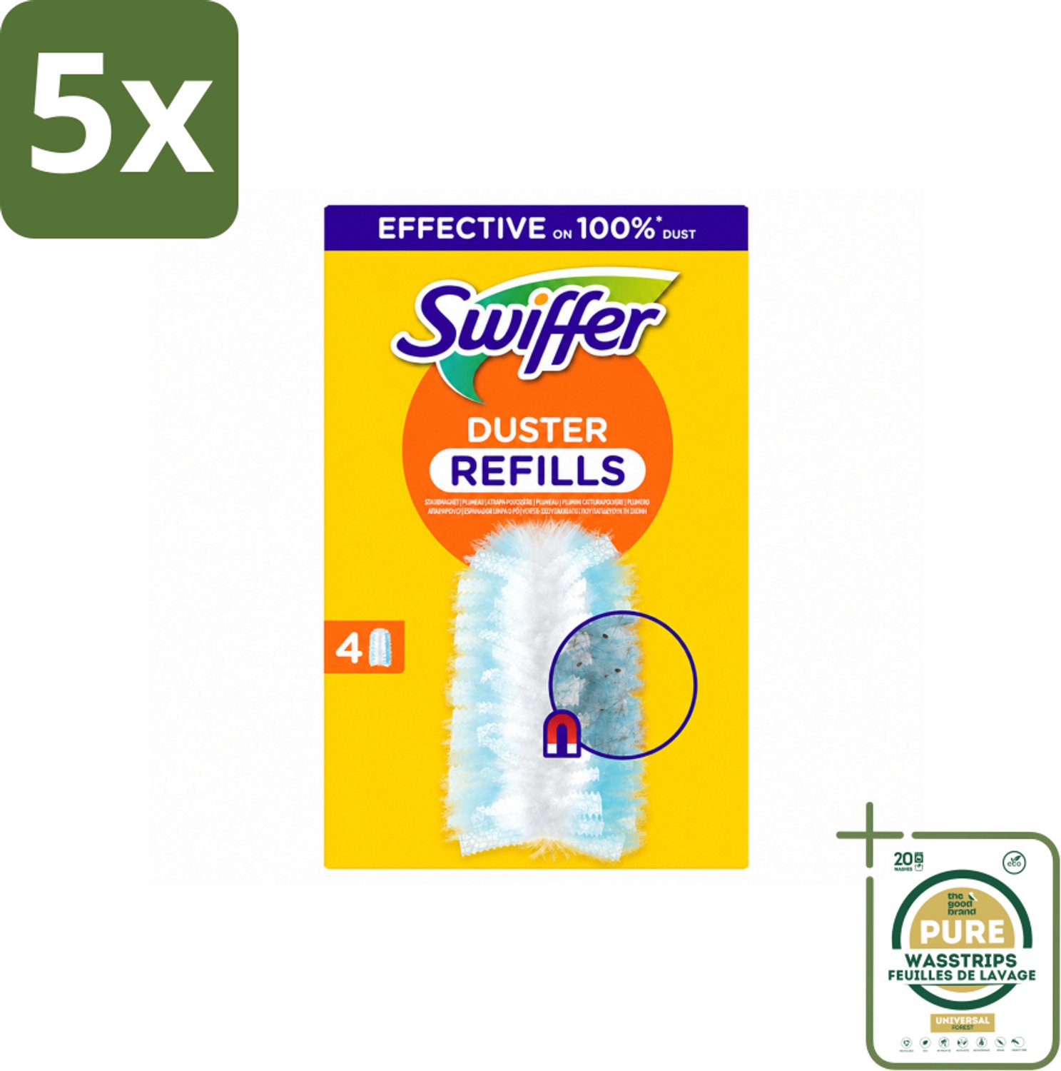 5 x Swiffer - Duster – Voor Stofwisser – 4 navullingen - Wasstrips - Stofwisser Navulling - Stofwisser - Stofwisser Voor Honden - Stofwisser Voor Meubels - Stofwisser Voor Radiatoren