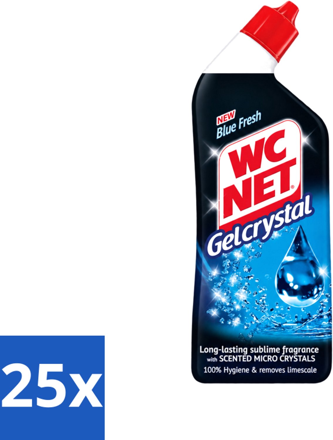 25 x WC-Net - Toiletreiniger - Gel - Blue Fresh - Anti-Kalk - 750 ml - Voordeelverpakking - 25 stuks