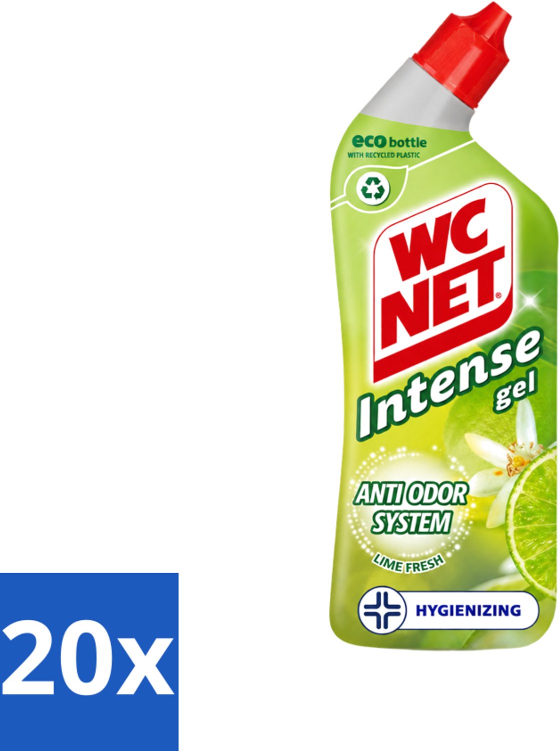 20 x WC Net - Toiletreiniger - Gel - Met Limoen- 750 ml - Voordeelverpakking - 20 stuks