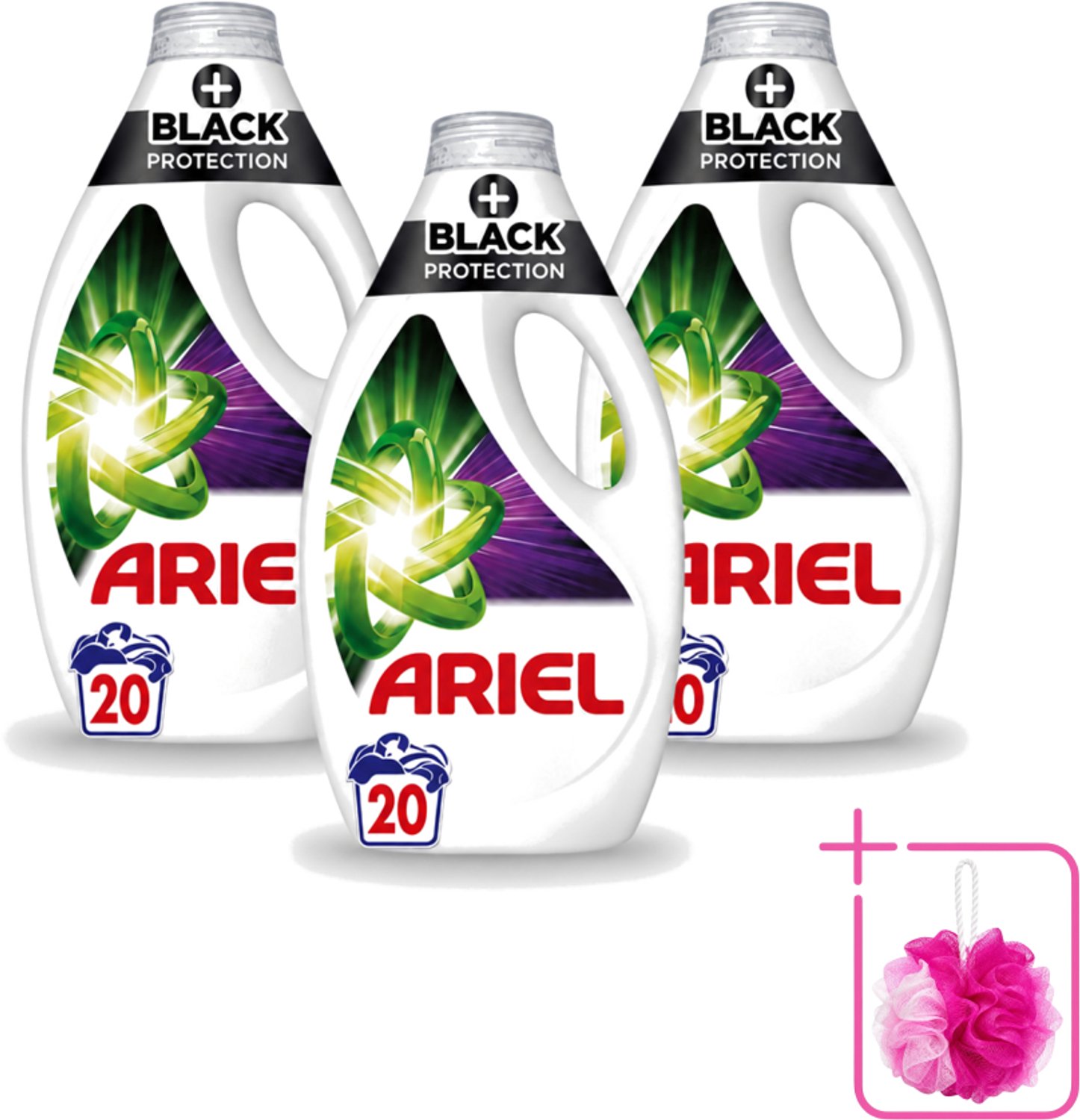 3 x Ariel – +Revita Black – Vloeibaar Wasmiddel – 900 ml - Bulkverpakking - Donkere kleuren beschermen - Douchemop - Kleurbescherming