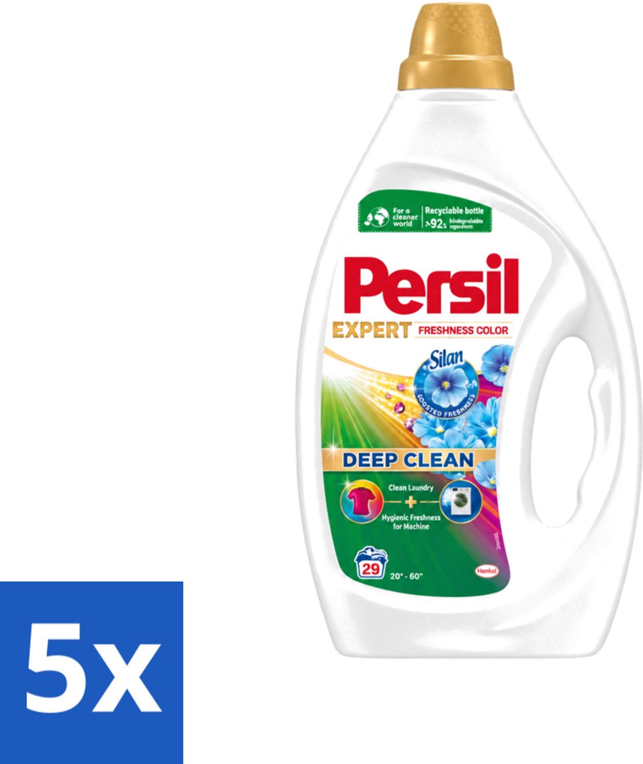 5 x Persil Expert - Vloeibaar wasmiddel - Gekleurde Was - Silan Boosted Freshness - 29 Wasbeurten - Voordeelverpakking - 5 stuks